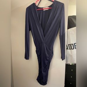 Navy blue low cut mini dress. Worn once to a wedding, size small.